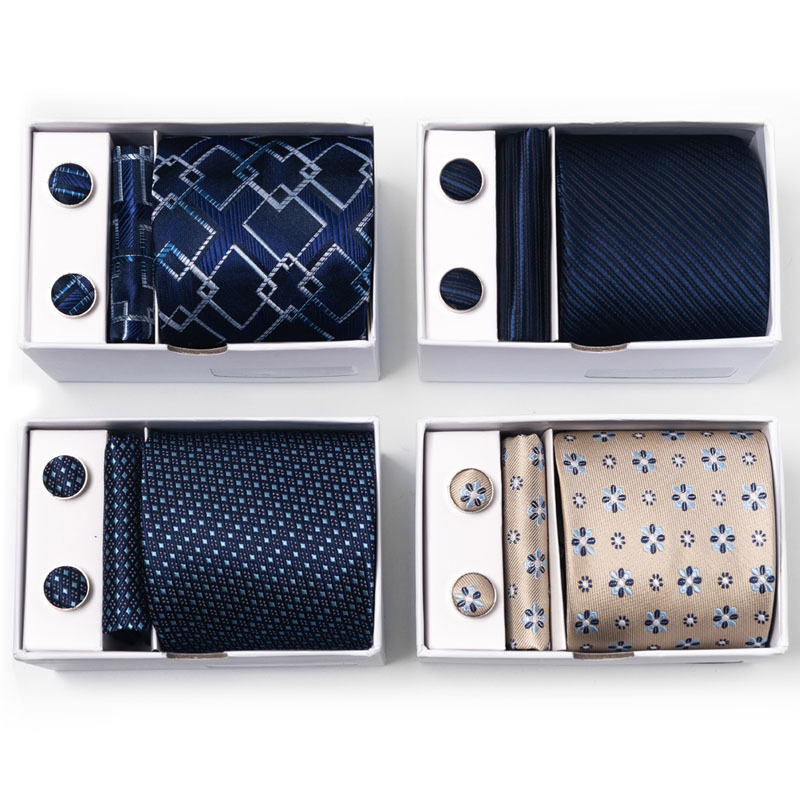 New Men's Flower Polka Dot Mul - đánh giá và giá Neck Tie Set Box