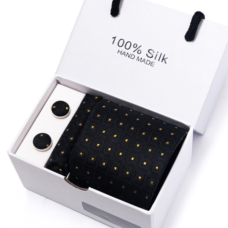 New Men's Flower Polka Dot Mul - đánh giá và giá Neck Tie Set Box