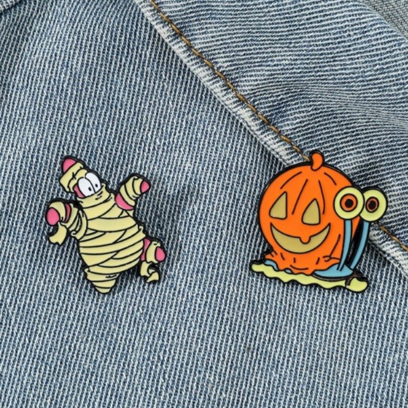 2pcs/set SpongeBob SquarePants - đánh giá và giá Lapel Pin Enamel