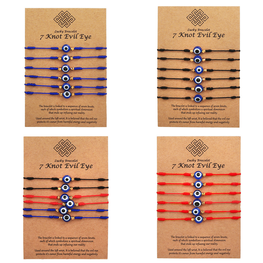 6Pcs Blue Evil Eye Bracelets S - đánh giá và giá Men Accessories Evil Eye