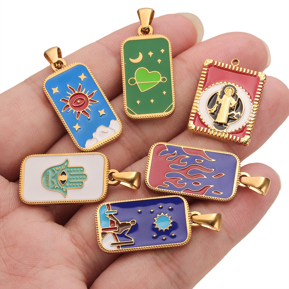 5pcs Stainless Steel Enamel Ta - đánh giá và giá Men Accessories Evil Eye