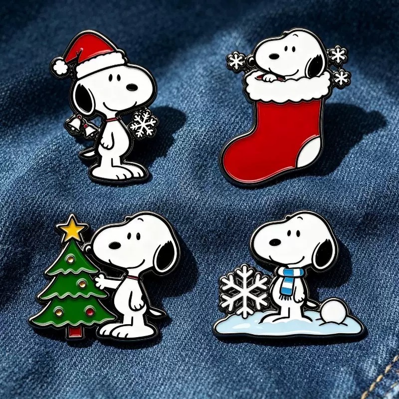 4pcs Christmas Cartoon Puppy D - đánh giá và giá Lapel Pin Enamel