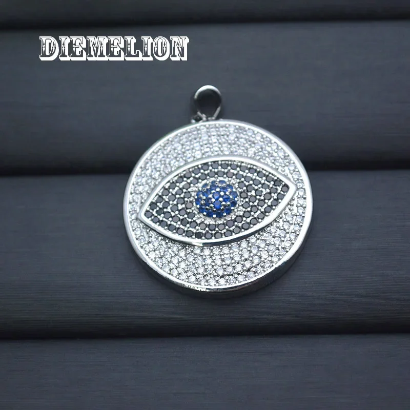 Big Round Full Cubic Zirconia  - đánh giá và giá Men Accessories Evil Eye