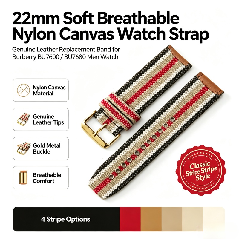 22mm Soft Breathable Nylon Can - đánh giá và giá Men'S Accessories Burberry