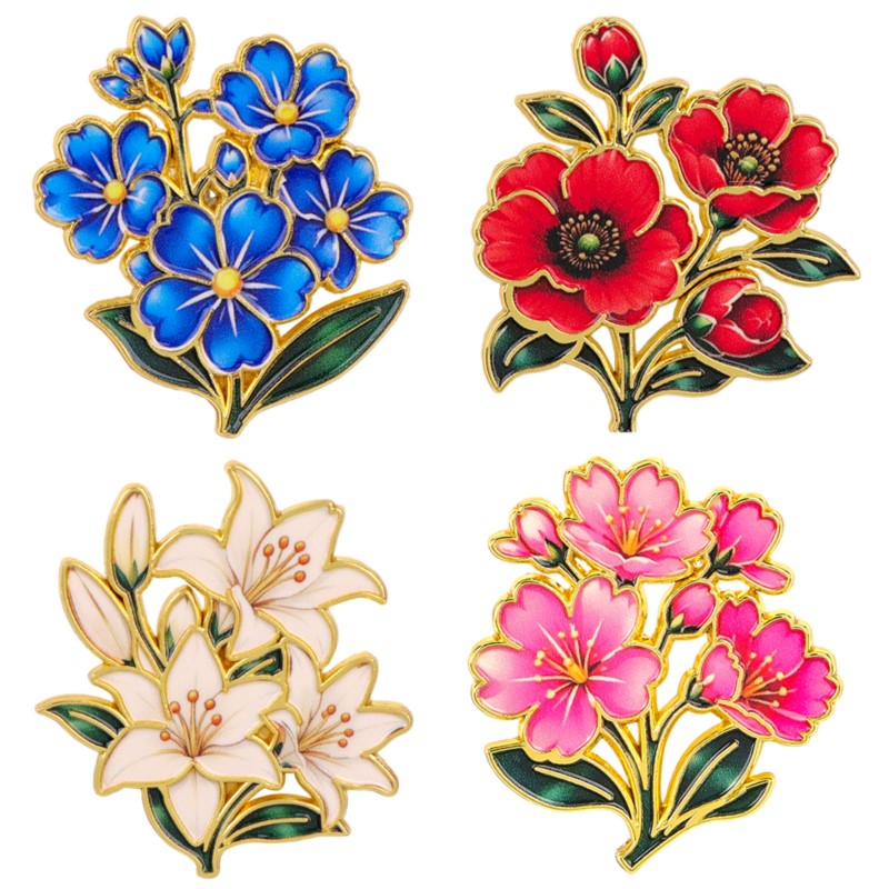 Cute Vintage Colorful Floral E - đánh giá và giá Lapel Pin Enamel