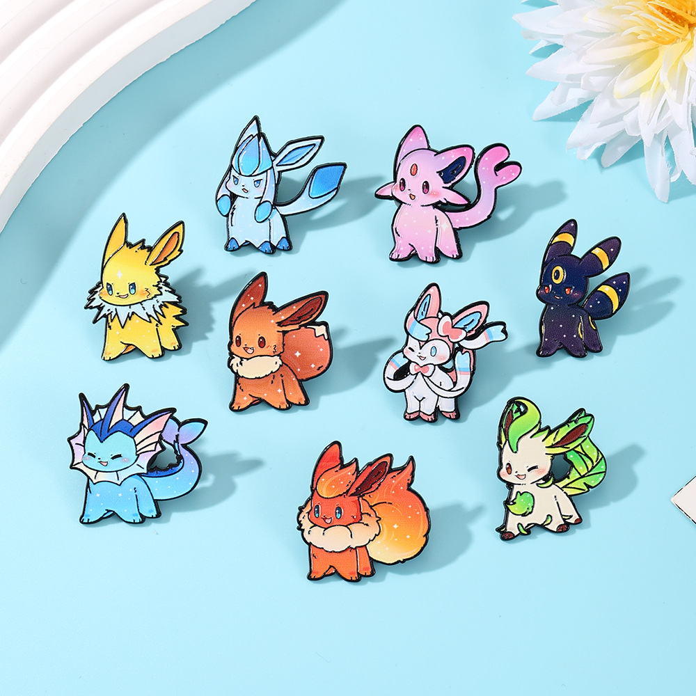 9Pcs Pokemon Eevee Flareon Ena - đánh giá và giá Lapel Pin Enamel